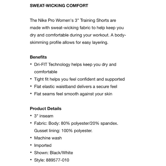 NIKE PRO 3” TRAINING SPANDEX SHORTS | NWT - Picture 3 of 5